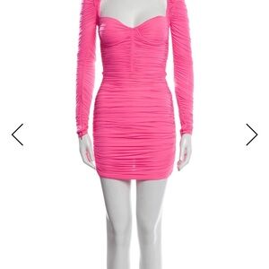 Alex Perry Vibrant Pink Long Sleeve Dress